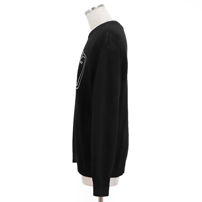 VERSACE sweater [Outer material] 100% cotton Black White mens 54 Used Authentic