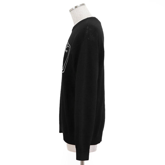 VERSACE sweater [Outer material] 100% cotton Black White mens 54 Used Authentic