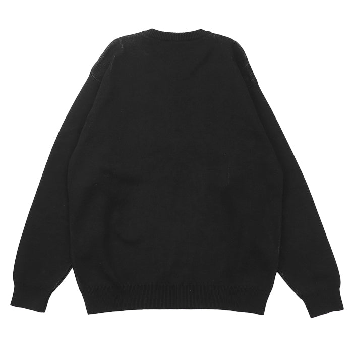 VERSACE sweater [Outer material] 100% cotton Black White mens 54 Used Authentic