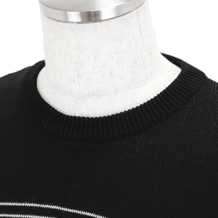 VERSACE sweater [Outer material] 100% cotton Black White mens 54 Used Authentic