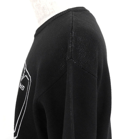 VERSACE sweater [Outer material] 100% cotton Black White mens 54 Used Authentic
