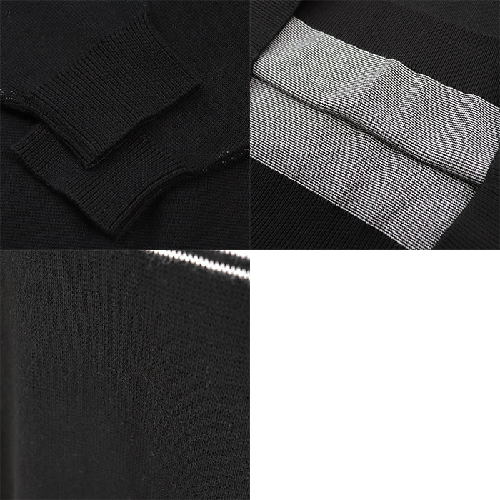 VERSACE sweater [Outer material] 100% cotton Black White mens 54 Used Authentic