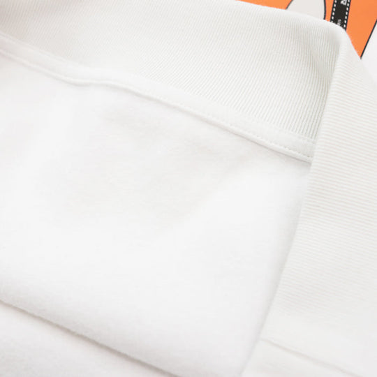 HERMES sweat 100% cotton, decorative parts: 80% nylon, 20% polyurethane [Rib] 90% cotton, 10% polyurethane White, Multicolor mens L Used Authentic