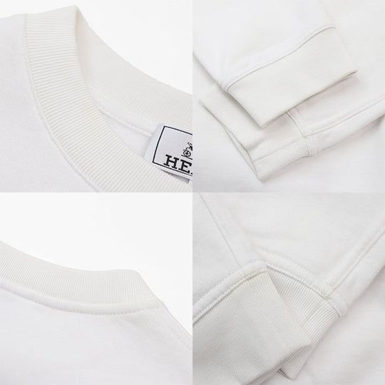 HERMES sweat 100% cotton, decorative parts: 80% nylon, 20% polyurethane [Rib] 90% cotton, 10% polyurethane White, Multicolor mens L Used Authentic