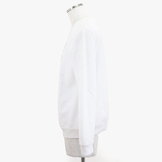 HERMES sweat 100% cotton, decorative parts: 80% nylon, 20% polyurethane [Rib] 90% cotton, 10% polyurethane White, Multicolor mens L Used Authentic