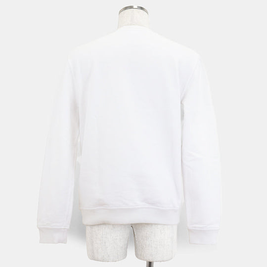 HERMES sweat 100% cotton, decorative parts: 80% nylon, 20% polyurethane [Rib] 90% cotton, 10% polyurethane White, Multicolor mens L Used Authentic
