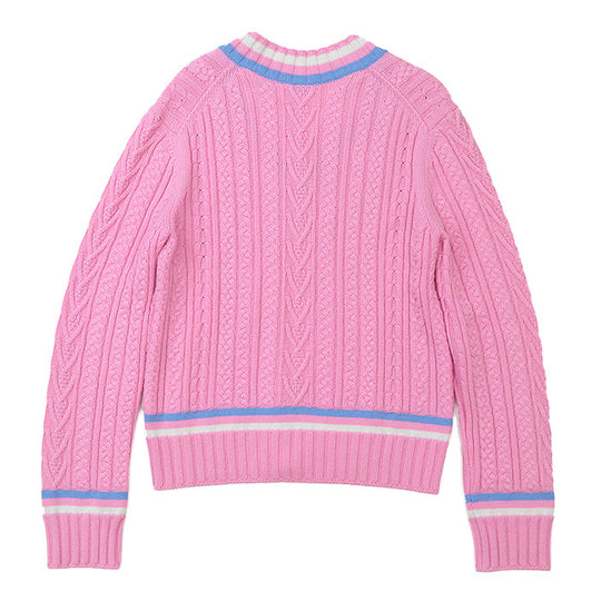 CHANEL sweater 63% cashmere, 36% cotton pink P74550 Virginie Viard period Women 36 Used Authentic