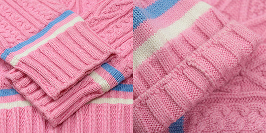 CHANEL sweater 63% cashmere, 36% cotton pink P74550 Virginie Viard period Women 36 Used Authentic