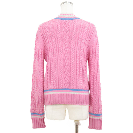 CHANEL sweater 63% cashmere, 36% cotton pink P74550 Virginie Viard period Women 36 Used Authentic