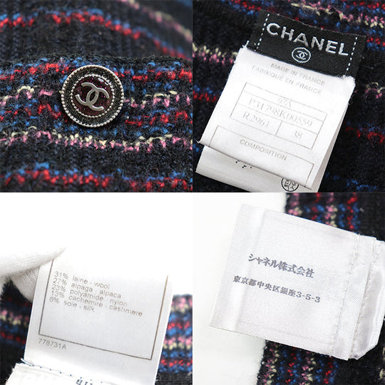 CHANEL one piece [Outer material] 31% wool, 27% alpaca Black multicolor 07A P31798 Karl Lagerfeld period Women 38 Used Authentic