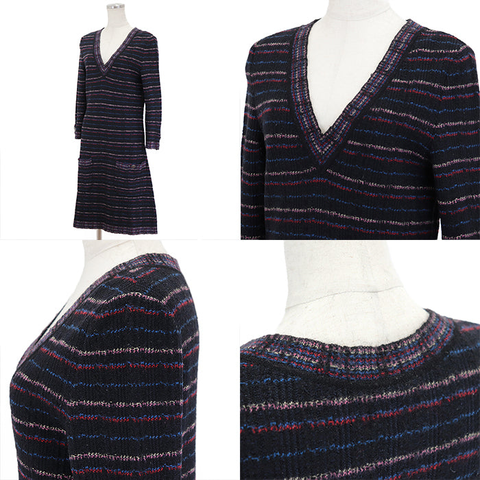 CHANEL one piece [Outer material] 31% wool, 27% alpaca Black multicolor 07A P31798 Karl Lagerfeld period Women 38 Used Authentic
