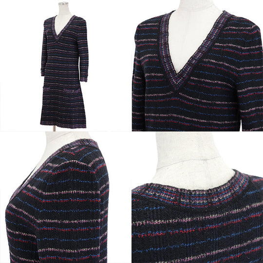 CHANEL one piece [Outer material] 31% wool, 27% alpaca Black multicolor 07A P31798 Karl Lagerfeld period Women 38 Used Authentic