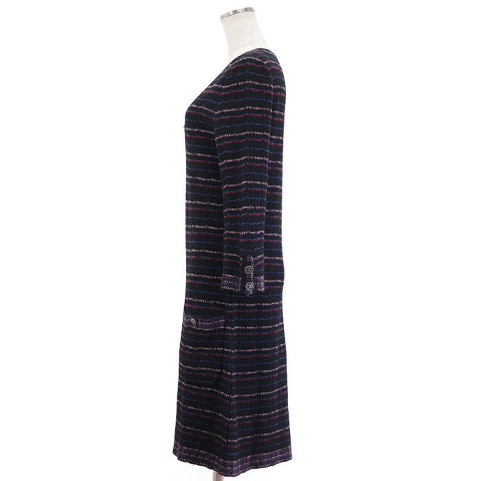 CHANEL one piece [Outer material] 31% wool, 27% alpaca Black multicolor 07A P31798 Karl Lagerfeld period Women 38 Used Authentic