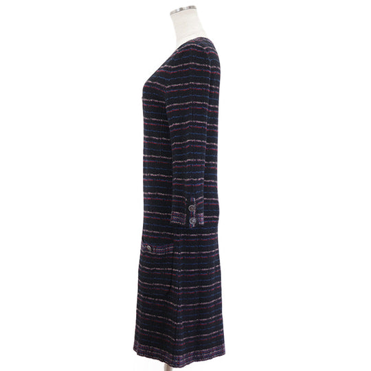 CHANEL one piece [Outer material] 31% wool, 27% alpaca Black multicolor 07A P31798 Karl Lagerfeld period Women 38 Used Authentic