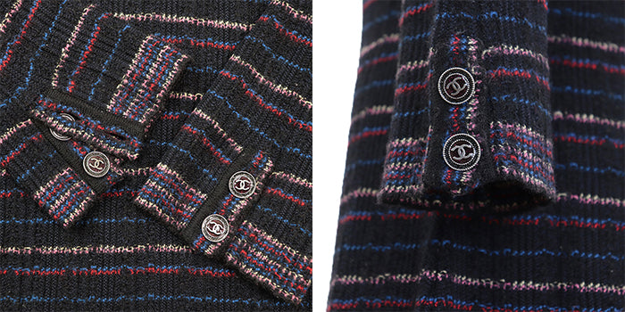 CHANEL one piece [Outer material] 31% wool, 27% alpaca Black multicolor 07A P31798 Karl Lagerfeld period Women 38 Used Authentic