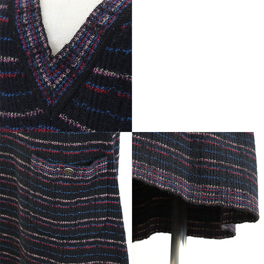 CHANEL one piece [Outer material] 31% wool, 27% alpaca Black multicolor 07A P31798 Karl Lagerfeld period Women 38 Used Authentic