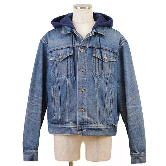 CELINE Blouson [Outer material] 100% cotton Indigo navy 2Q550930F mens L Used Authentic