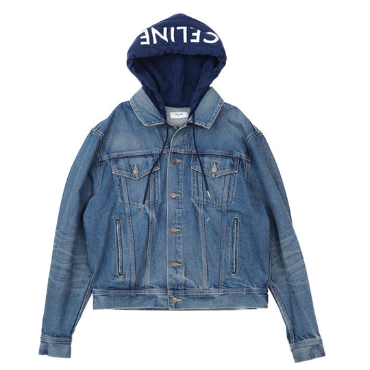 CELINE Blouson [Outer material] 100% cotton Indigo navy 2Q550930F mens L Used Authentic