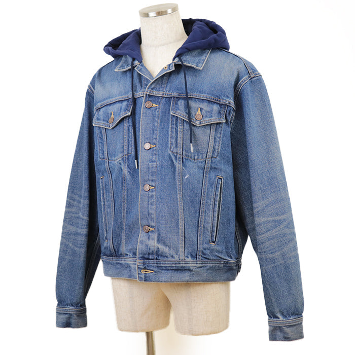 CELINE Blouson [Outer material] 100% cotton Indigo navy 2Q550930F mens L Used Authentic