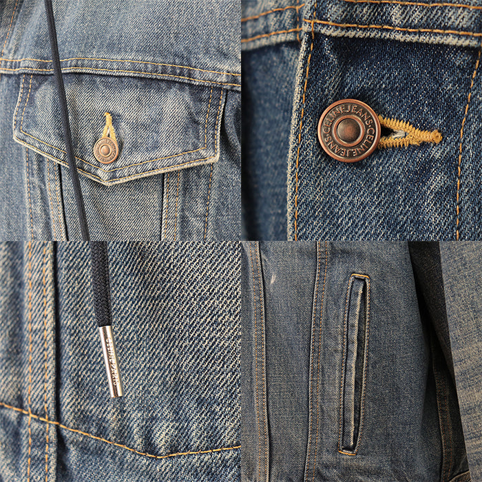CELINE Blouson [Outer material] 100% cotton Indigo navy 2Q550930F mens L Used Authentic
