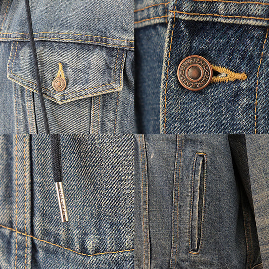 CELINE Blouson [Outer material] 100% cotton Indigo navy 2Q550930F mens L Used Authentic