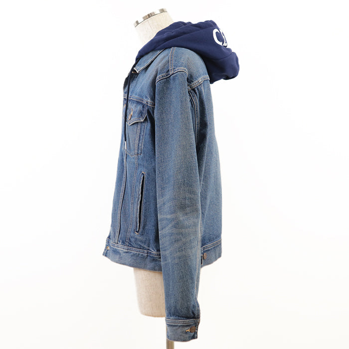 CELINE Blouson [Outer material] 100% cotton Indigo navy 2Q550930F mens L Used Authentic