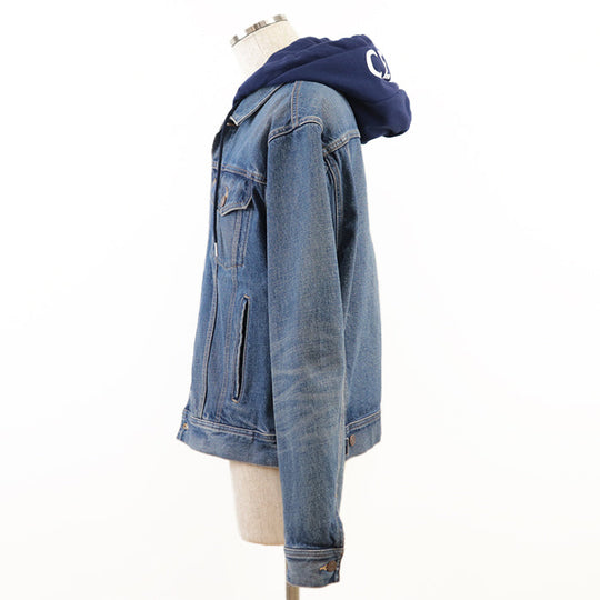 CELINE Blouson [Outer material] 100% cotton Indigo navy 2Q550930F mens L Used Authentic