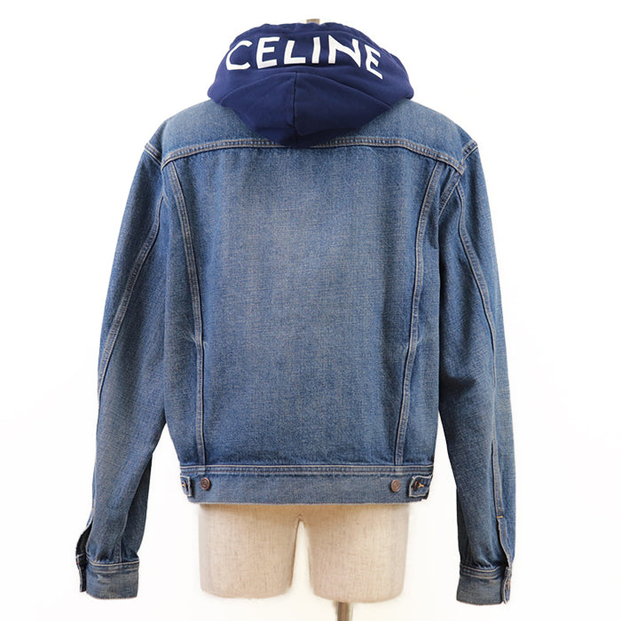 CELINE Blouson [Outer material] 100% cotton Indigo navy 2Q550930F mens L Used Authentic