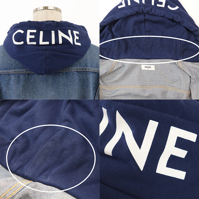 CELINE Blouson [Outer material] 100% cotton Indigo navy 2Q550930F mens L Used Authentic