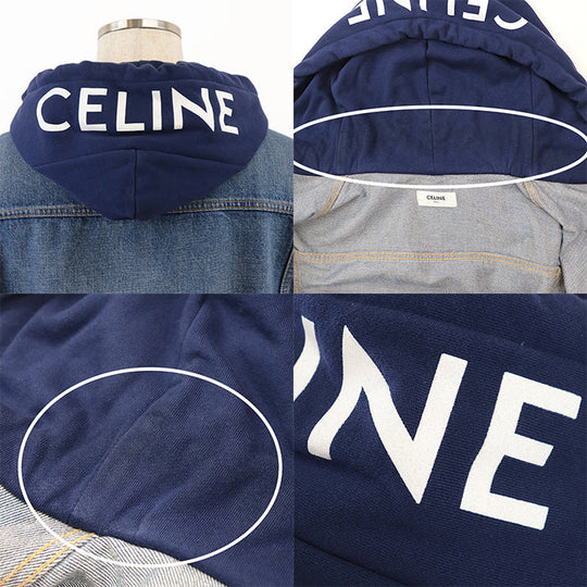 CELINE Blouson [Outer material] 100% cotton Indigo navy 2Q550930F mens L Used Authentic