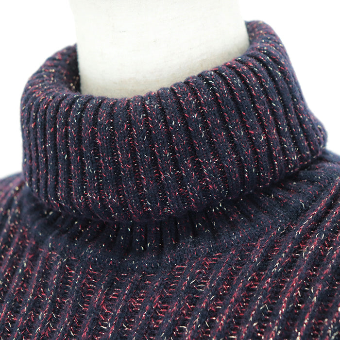 CHANEL one piece 80% cashmere, 11% wool navy wine red P41770 Karl Lagerfeld period Women 40 Used Authentic