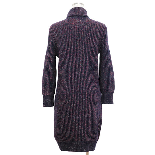CHANEL one piece 80% cashmere, 11% wool navy wine red P41770 Karl Lagerfeld period Women 40 Used Authentic
