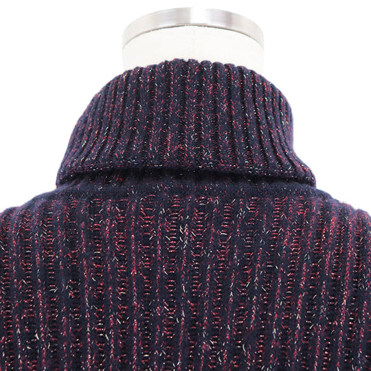 CHANEL one piece 80% cashmere, 11% wool navy wine red P41770 Karl Lagerfeld period Women 40 Used Authentic