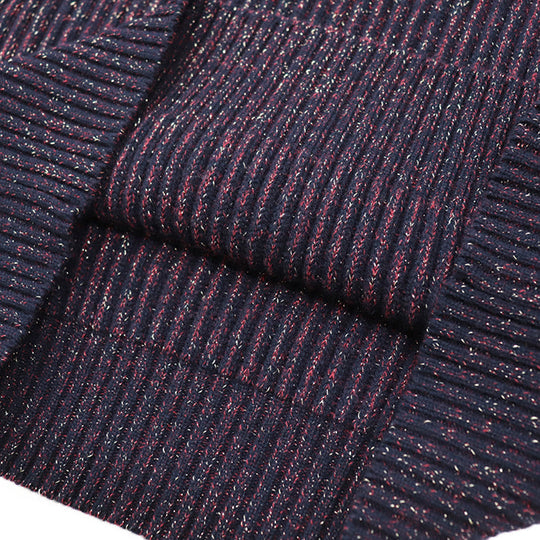 CHANEL one piece 80% cashmere, 11% wool navy wine red P41770 Karl Lagerfeld period Women 40 Used Authentic