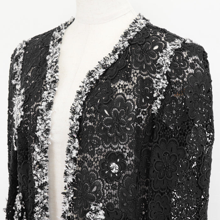 CHANEL Other outerwear 100% cotton, 40% rayon, material: 10% nylon Black, White P23494 Women 38 Used Authentic