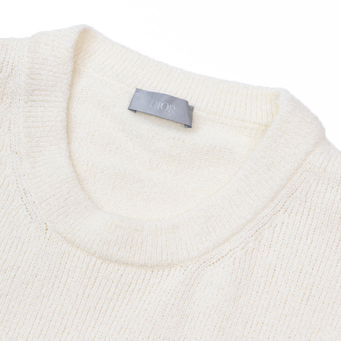 DIOR HOMME sweater Embroidered parts: 70% nylon, 30% polyester Others: 100% polyester Trimming: 50% wool, 50% acrylic [Outer fabric] 68% cotton, 32% nylon Ivory mens M Used Authentic