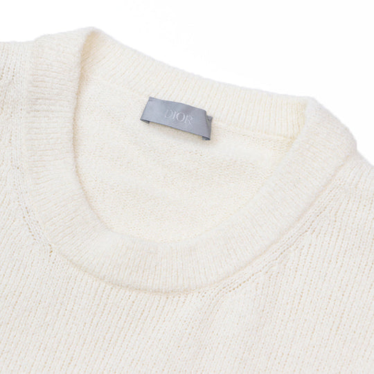 DIOR HOMME sweater Embroidered parts: 70% nylon, 30% polyester Others: 100% polyester Trimming: 50% wool, 50% acrylic [Outer fabric] 68% cotton, 32% nylon Ivory mens M Used Authentic