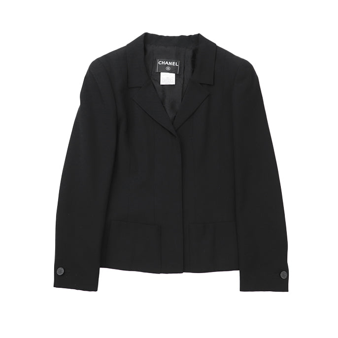 CHANEL Other outerwear [Outer material] 100% wool [Lining] 100% silk black 01P P17432 Women 38 Used Authentic