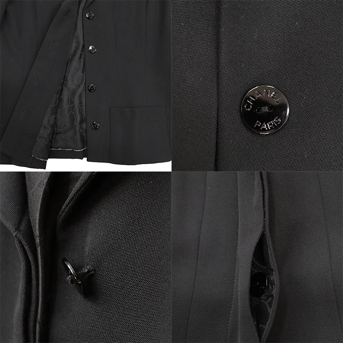 CHANEL Other outerwear [Outer material] 100% wool [Lining] 100% silk black 01P P17432 Women 38 Used Authentic