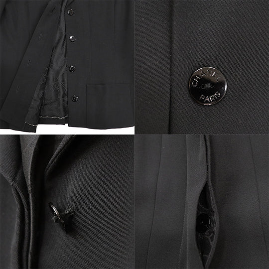 CHANEL Other outerwear [Outer material] 100% wool [Lining] 100% silk black 01P P17432 Women 38 Used Authentic