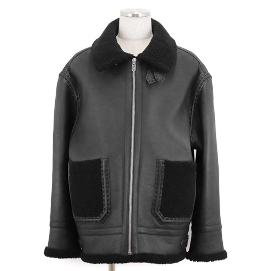FENDI Other outerwear [Leather part] 100% lamb leather black FM0235 AHBD F0GME mens 52 Used Authentic