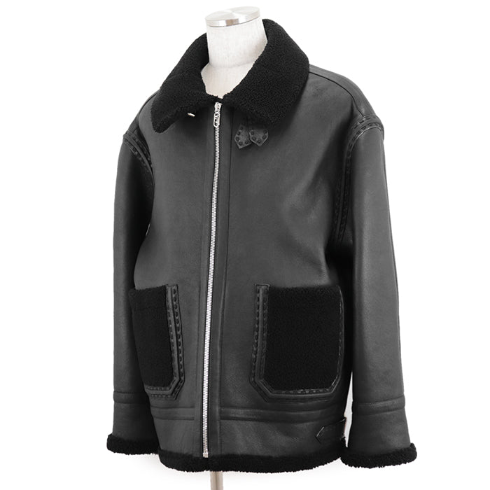 FENDI Other outerwear [Leather part] 100% lamb leather black FM0235 AHBD F0GME mens 52 Used Authentic