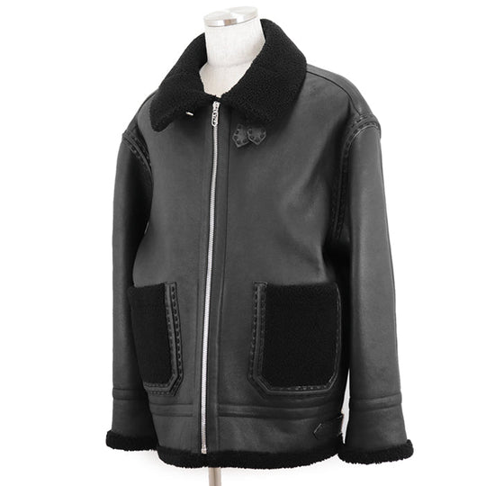 FENDI Other outerwear [Leather part] 100% lamb leather black FM0235 AHBD F0GME mens 52 Used Authentic