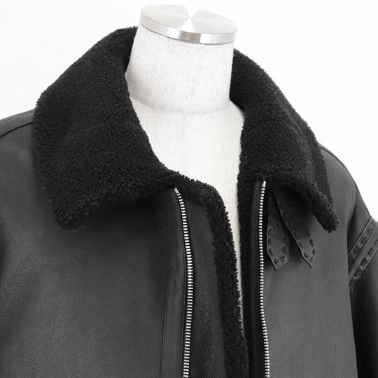 FENDI Other outerwear [Leather part] 100% lamb leather black FM0235 AHBD F0GME mens 52 Used Authentic