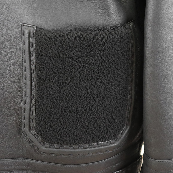 FENDI Other outerwear [Leather part] 100% lamb leather black FM0235 AHBD F0GME mens 52 Used Authentic