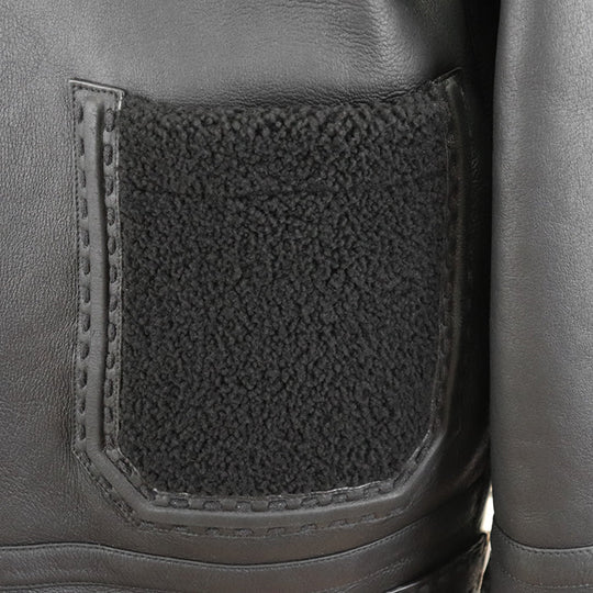 FENDI Other outerwear [Leather part] 100% lamb leather black FM0235 AHBD F0GME mens 52 Used Authentic