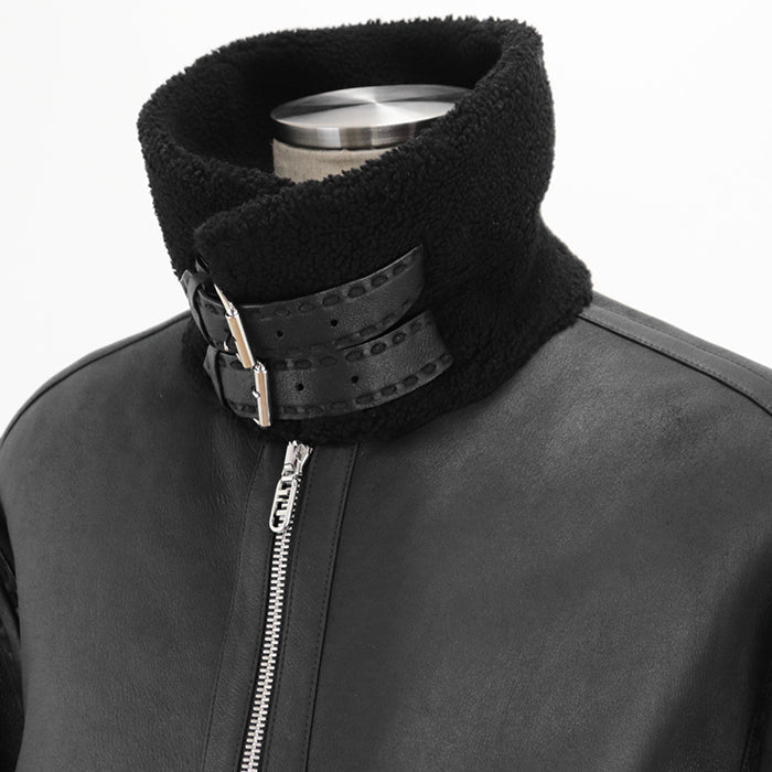 FENDI Other outerwear [Leather part] 100% lamb leather black FM0235 AHBD F0GME mens 52 Used Authentic
