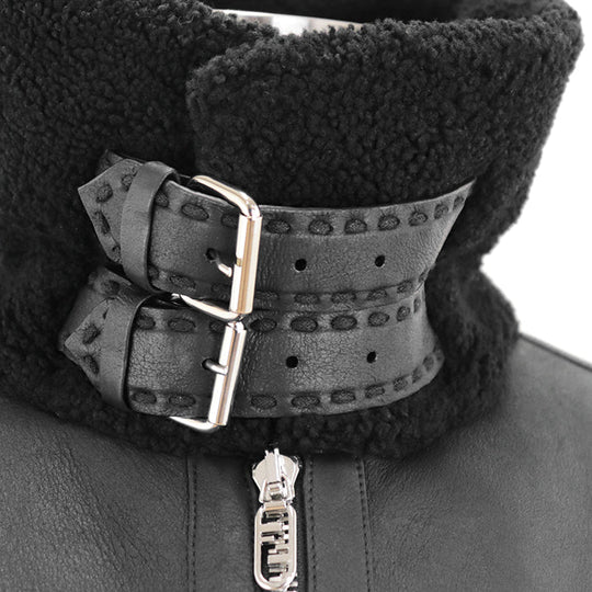 FENDI Other outerwear [Leather part] 100% lamb leather black FM0235 AHBD F0GME mens 52 Used Authentic