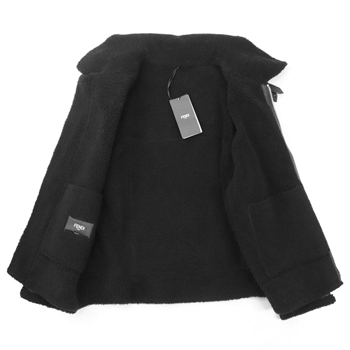 FENDI Other outerwear [Leather part] 100% lamb leather black FM0235 AHBD F0GME mens 52 Used Authentic