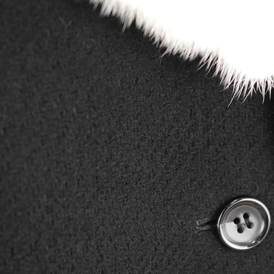 Drawer coat [Outer material] 80% wool, 20% angora [Lining] 100% silk Black, Pearl White 1525-236-2495 Women 38 Used Authentic